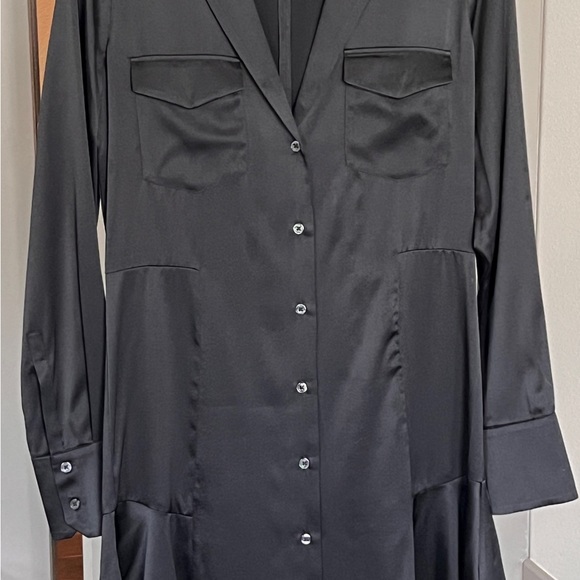 A.L.C. Black Notch Collar Shirtdress - Picture 5 of 6